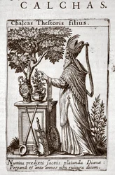 ジャン=ジャック・ボサールの「Tractatus Posthumis」より、トロイの包囲でギリシャ人の占い師、カルカスが1605年頃